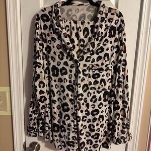 Stars Above Leopard Print Pajama Set